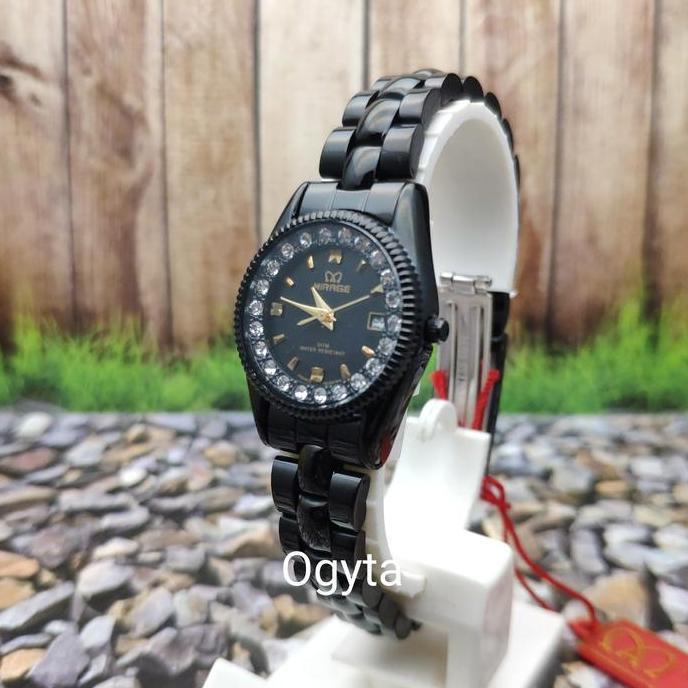 Mirage Analog Jam Tangan Wanita Strap Rantai Hitam RX 1580 L Original