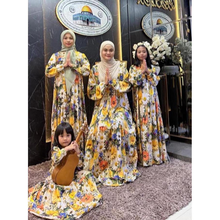 Otokonoko- Gamis Ara Gamis Couple Mom And Kids Couple Mama Dan Anak Perempuan Gege Couple Clothing