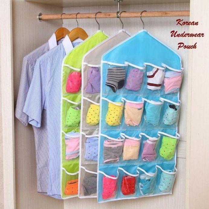 Korean under Pouch Rak gantung Celana dalam Rak gantung Pouch tanpa hanger Plastik murah