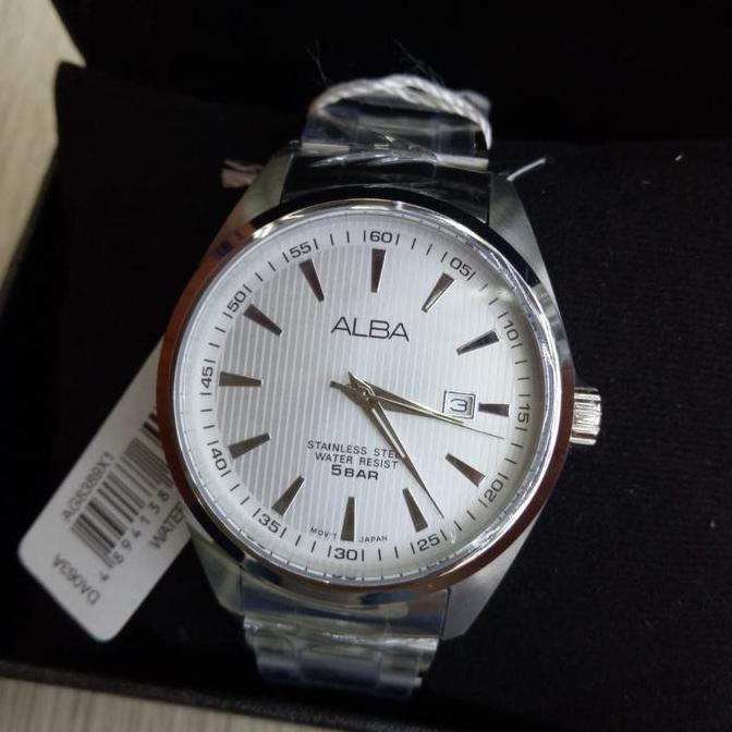 ALBA Analog Jam Tangan Pria Rantai Silver AG8389X1 Original Bergaransi