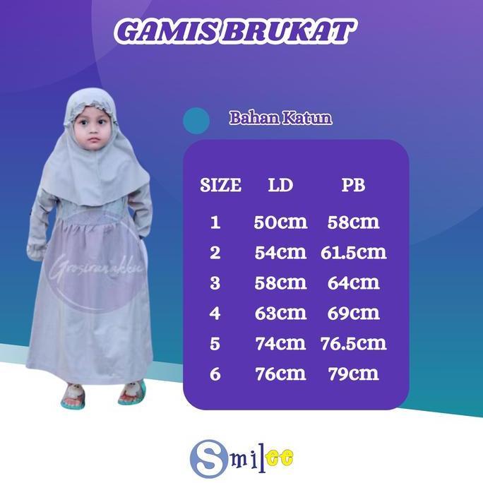 Otokonoko- Smiloc Gamis Kerudung Anak Aplikasi Brukat Pink Fanta Size 1-6Tahun Baju Katun Muslim Cew