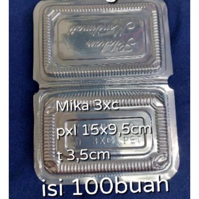mika plastik bening 3c/3xc tempat kue puding makanan nasi mie goreng