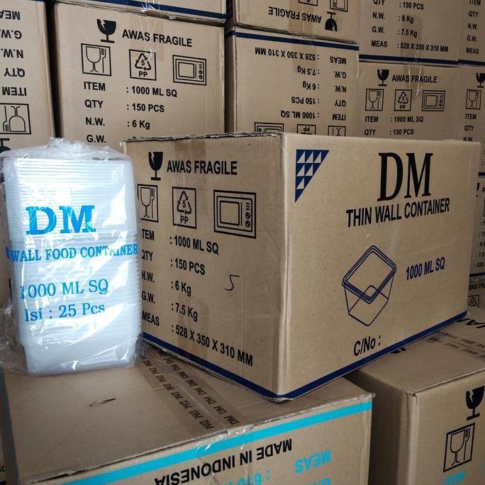 THINWALL DM SQUARE 1000 ML SQ - 1000ML SQ PERSEGI - 150 SET