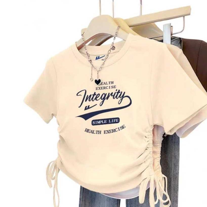 OFFICIAL Tshirt Integrity Baju Kaos Serut Wanita Crop top Baju Kaos Wanita Kekinian - kaos wanita