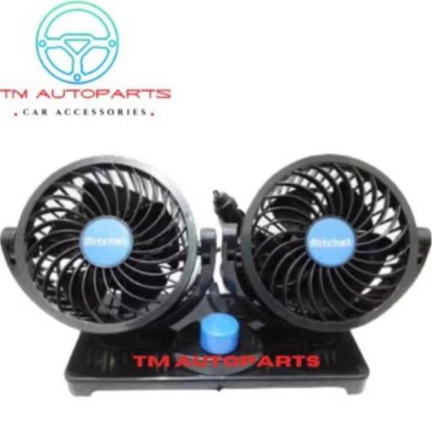 kipas angin mobil mitchell 12 volt 12v double head single switch universal