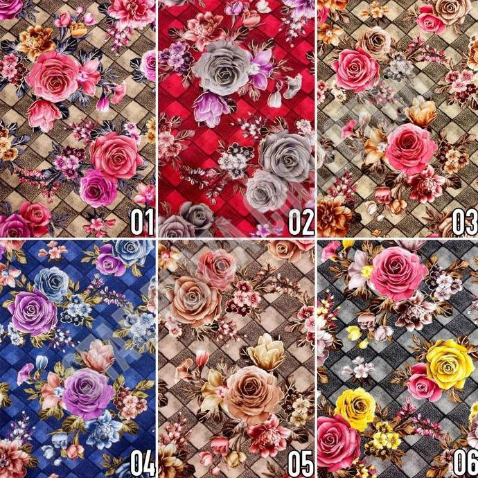 Kain Beludru Tebal Meubel Sofa Jok Kursi Motif Bunga Kembang - Marcelo