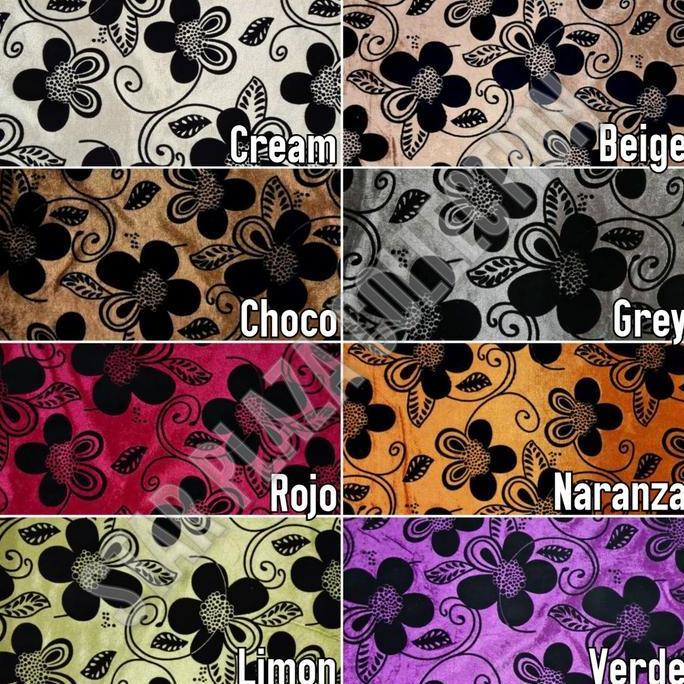 Kain Beludru Velvet Halus Sofa Jok Kursi Motif Bunga Kembang - Havana
