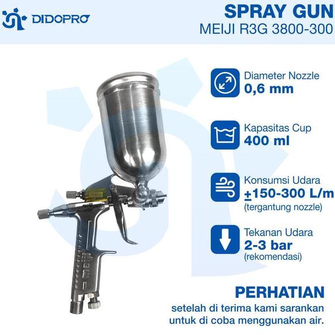 spray gun MEIJI R3 G tabung atas  taiwan alat cat semprot kompresor