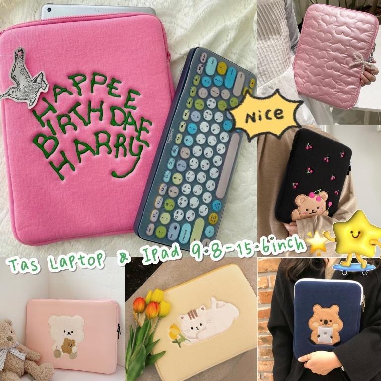 Murah Tas Laptop Ipad Laptop Tas Tablet Macbook Air Pro Lucu Gambar Beruang Premium 10 11 13 13.6 14