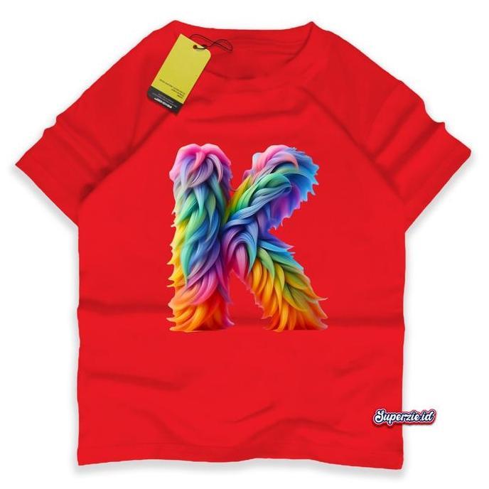 Superzie Fashion anak cewek 4-13 Tahun Alphabet K DT70 3dimensi Print