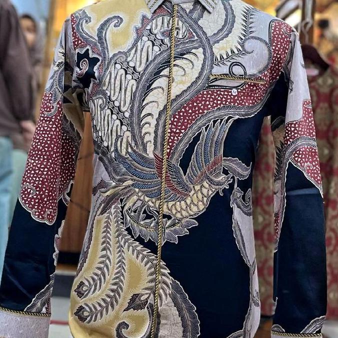 NEW KEMEJA BATIK PRIA LENGAN PANJANG MOTIF TULIS ATBM SUTRA MEWAH KANTOR ORI