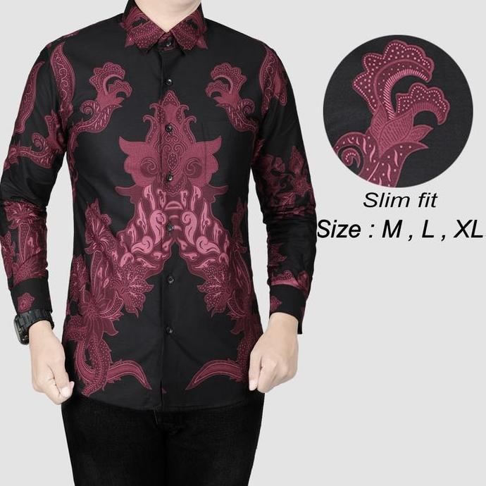 NEW KEMEJA BATIK SOLO / BAJU BATIK PRIA SLIM FIT / LENGAN PANJANG BCL ORI