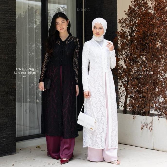 ANEESA KEBAYA | ROOHA | Kebaya Panjang Wanita Lace Modern Outer Elegant