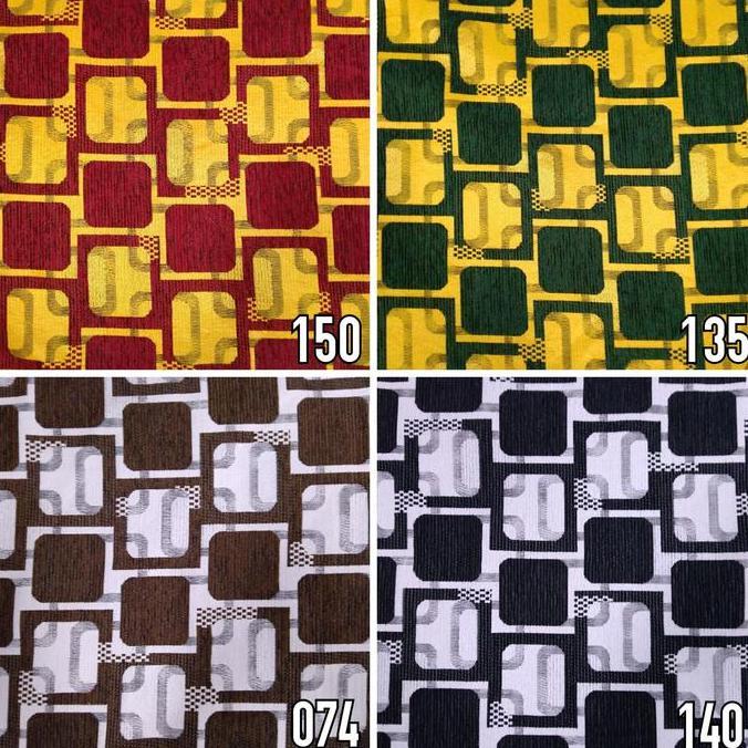 Kain Chenille Hikaron Meubel Sofa / Kursi Motif Kotak-Kotak - Hamish