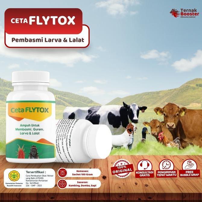 CETA FLYTOX - OBAT LALAT SAPI KAMBING - AMPUH UNTUK PEMBASMI NYAMUK LALAT LARVA KANDANG TERNAK