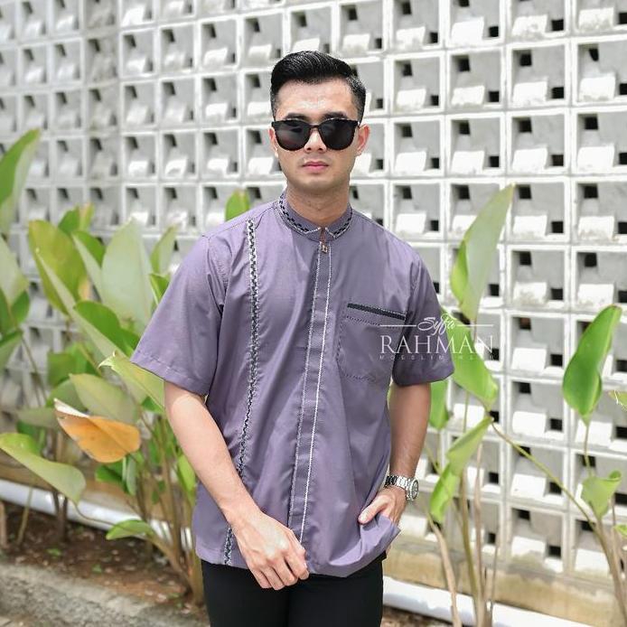 Syfa Rahman Prive - Baju Kemeja Koko Bordir Lengan Pendek Rumi Series