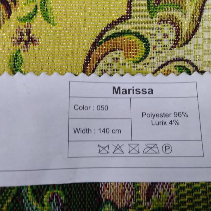 Kain Benang Emas Sofa / Kursi / Jok Motif Bunga Kembang Klasik - Marissa
