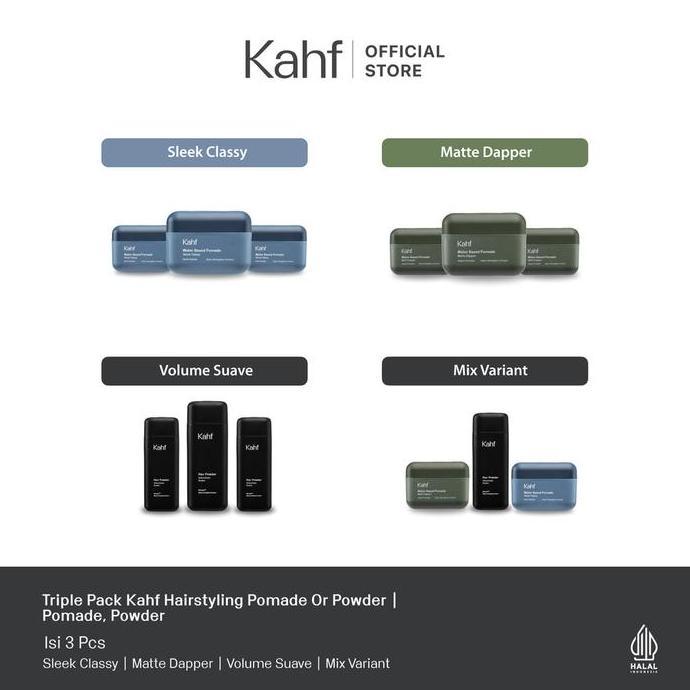 Triple Kahf Hairstyling Pomade or Powder x 3 pcs - Pomade, Powder