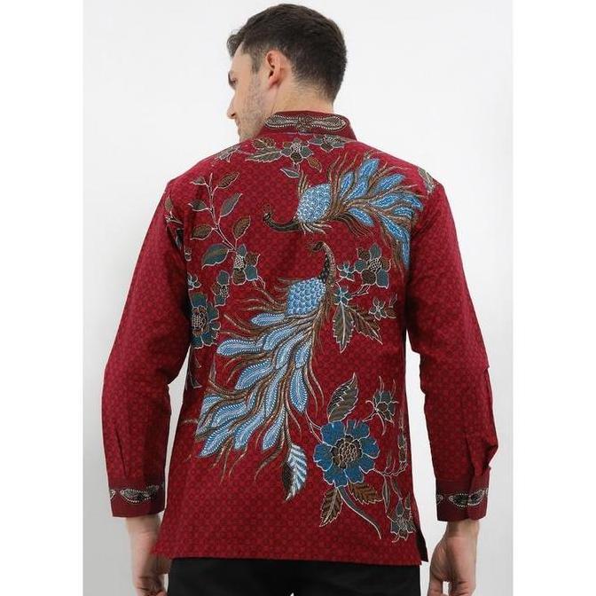 NEW ARJUNA WEDA KEMEJA BATIK PRIA MOTIF CENDRAWASIH 3 - BODY FIT | BAHAN KATUN | ATASAN FORMAL KANTO