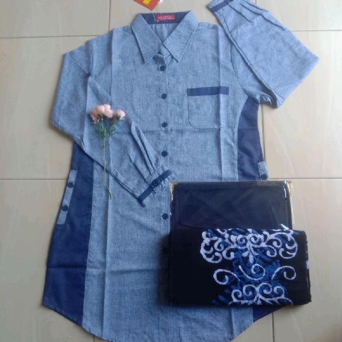 Stelan santri putri tunik al mya/baju/sarung/kerudung