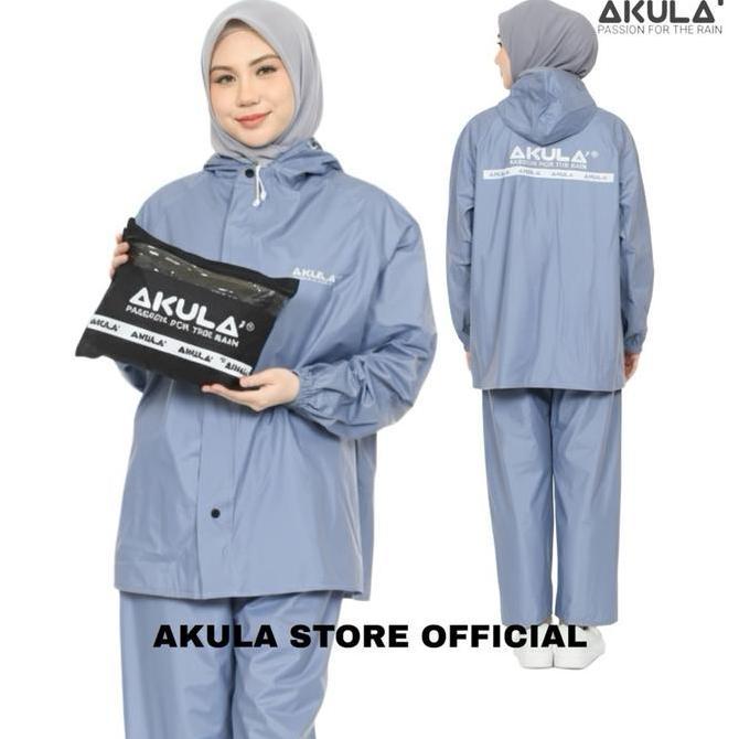 NEW RAINCOAT AKULA JAS HUJAN PRIA WANITA MANTEL HUJAN DEWASA BAHAN TEBAL ORI