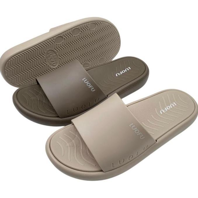 LUOFU Sandal Selop Karet Empuk Pria Import E7208M-BR3W LS (M3)
