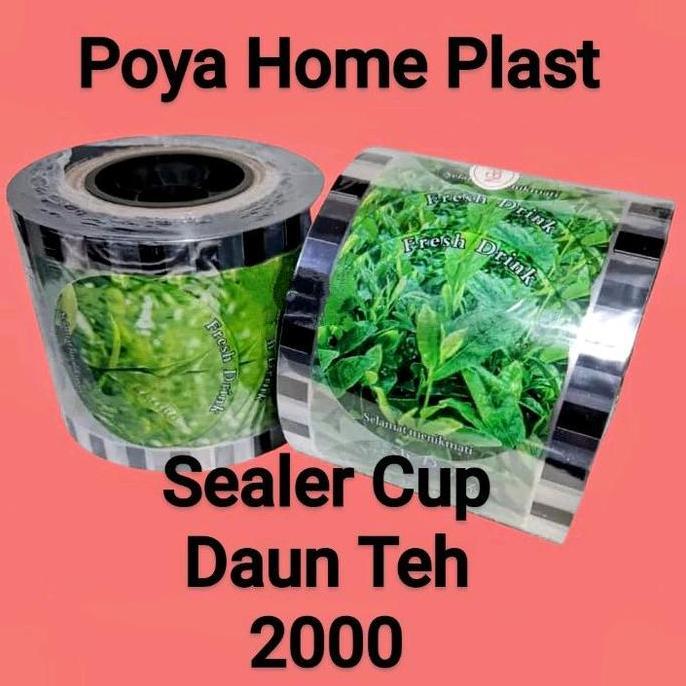2000 Cup Daun Teh Lid Cup Sealer ; Plastik Seal Cup Motif Daun Teh Isi 2000 Cup