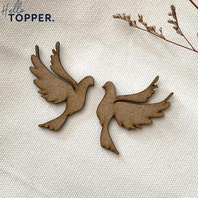 Ready Burung Merpati plywood / Hiasan mahar burung scrapbook