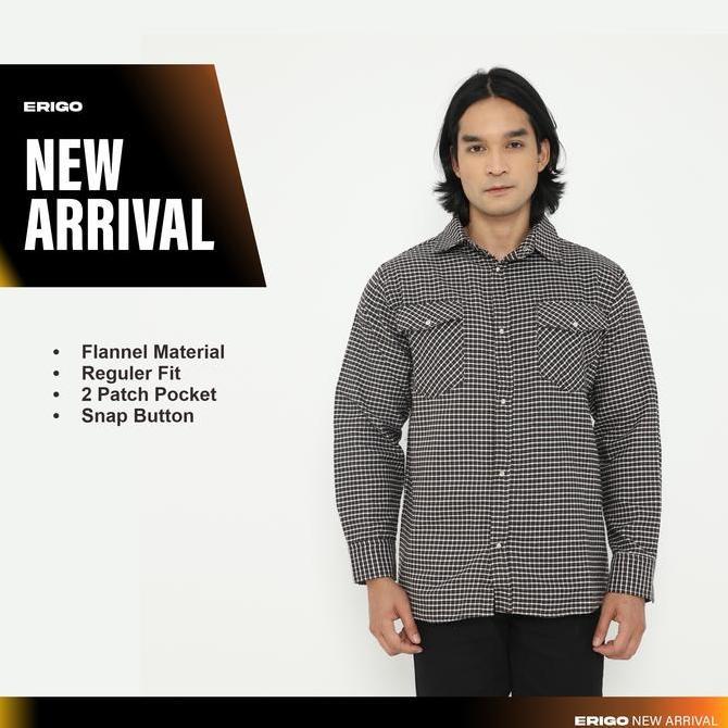Erigo Flannel Shirt Marcel Brown - Kemeja Lengan Panjang Flannel Pria&Wanita