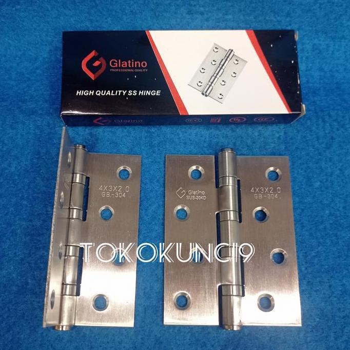 Engsel Glatino 4x3x2mm 4bb Stainless Glatino Engsel 4 inch SUS 304
