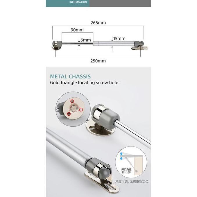 Bracket Engsel Pintu Lemari Laci otomatis / penahan pintu hidrolik