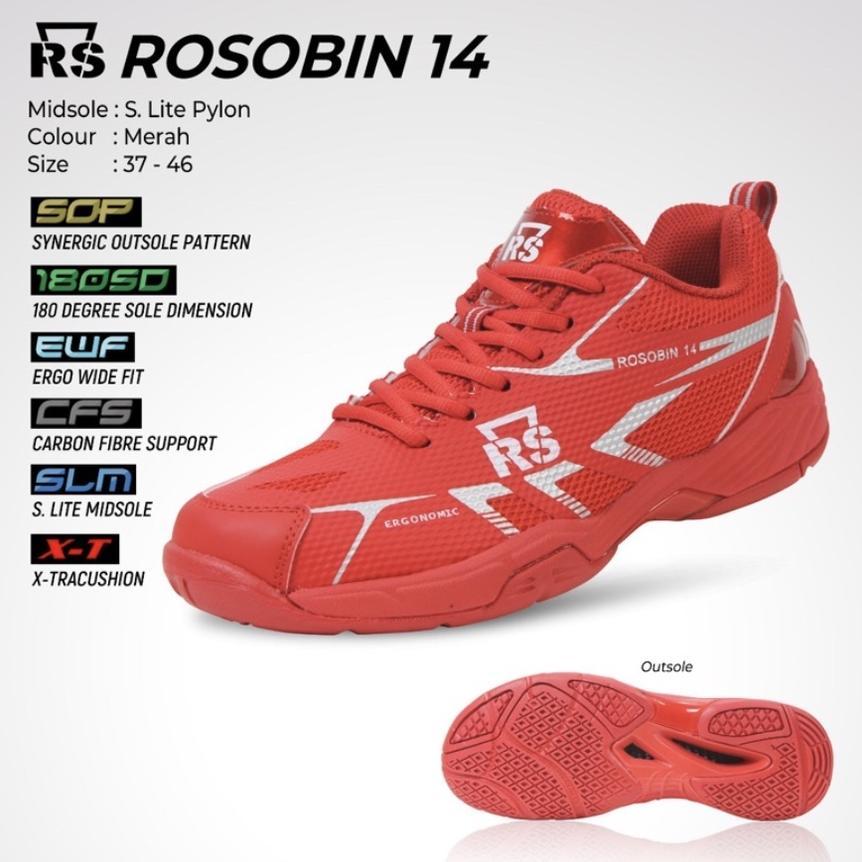 BESTPROMO Sepatu Badminton RS Rosobin 11 12 14 15 16 17 18 Original
