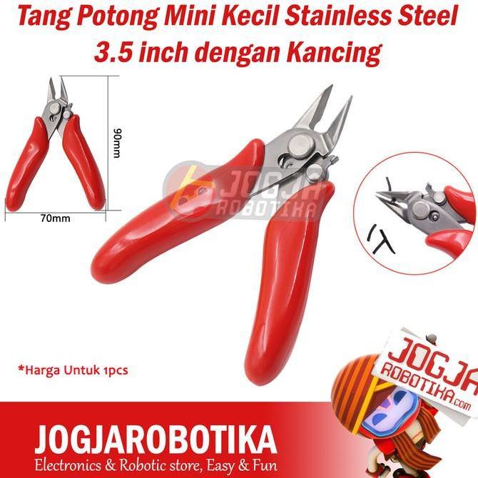 CORELA Tang Potong Mini Kecil Vape Stainless Steel 3.5 inch dengan Kancing