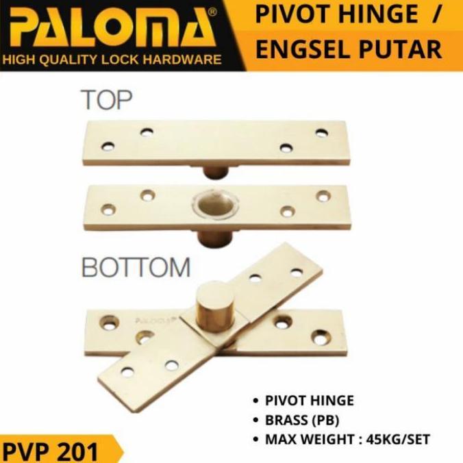 ENGSEL PIVOT PUTAR JENDELA PALOMA PVP 201 BRASS GOLD EMAS