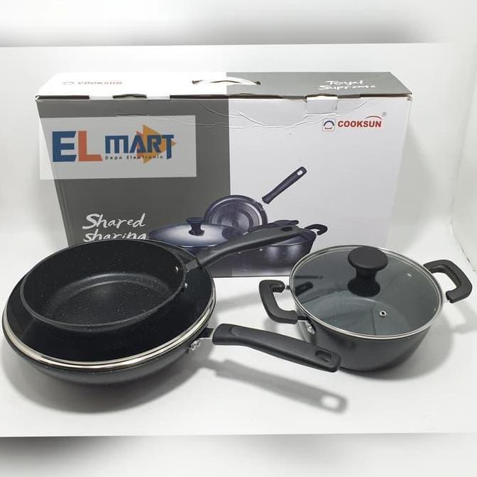XARIELTA ELMART cooksun panci set teflon lurik anti lengket 5pc TY-D006