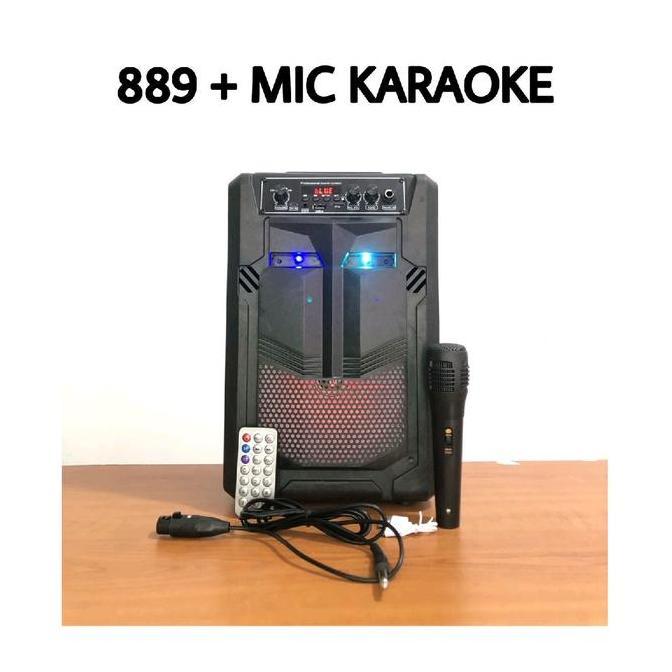 XARIELTA SPEAKER BLUETOOTH QS-889 FREE MIC KARAOKE WIRELESS + MIC KABEL+ REMOTE
