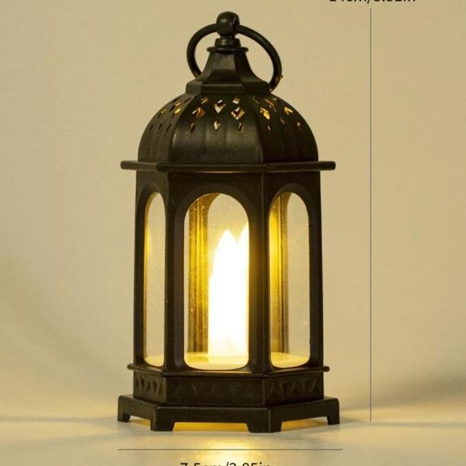 PARANE Lentera Lilin LED Kubah Lampu Souvenir/Lampu Lentera Ramadhan Dekorasi Minimalis Lampu LED Le