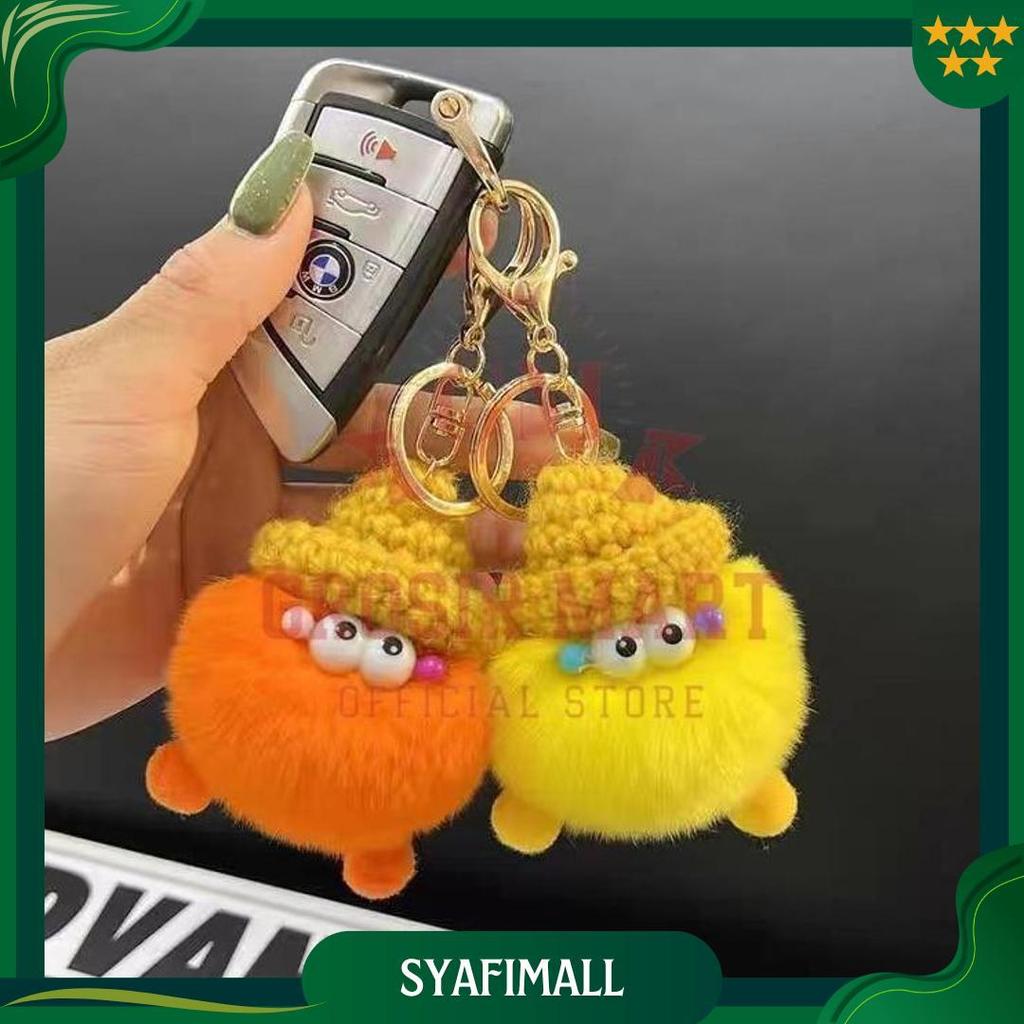 GM Gantungan Boneka Topi Caping Bahan Bulu Lembut GMOS Terbaru