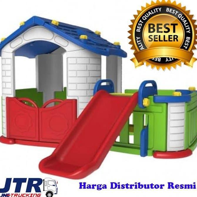 Rumah Rumahan Anak Plastik dan Perosotan Playhouse Tobebe Tenda Anak