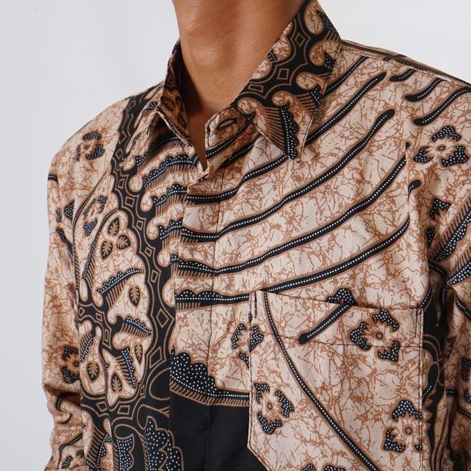 BATIK TRUSMI Kemeja Lengan Panjang Batik Pria Motif Kaliwungu Ckt BUL
