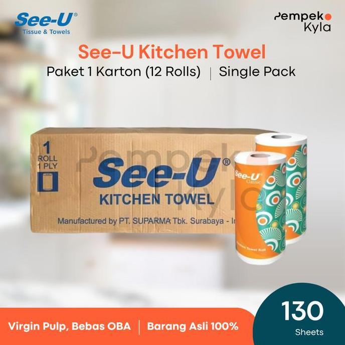 NEW SEE U KITCHEN TOWEL TISSUE SINGLE PACK/SEE U KITCHEN TOWEL KARTON 12PC ORI