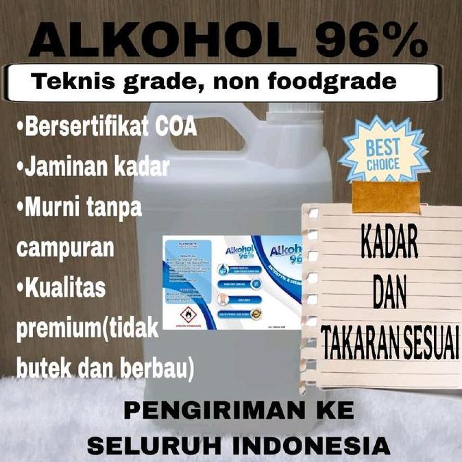 Alkohol 96% 5 Liter/Alkohol 96 Persen/Alcohol 96%/Sterilisasi