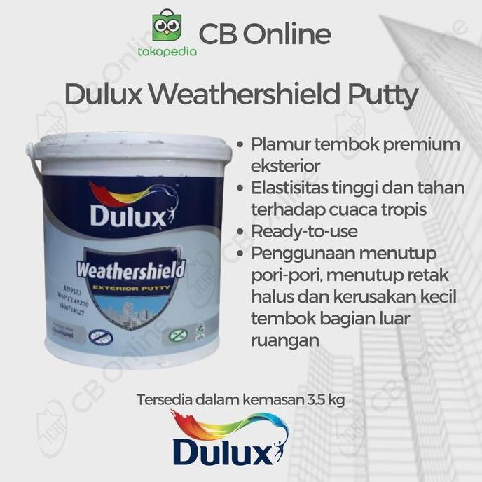 DULUX PLAMUR TEMBOK LUAR DULUX WEATHERSHIELD PUTTY - 3.5 KG
