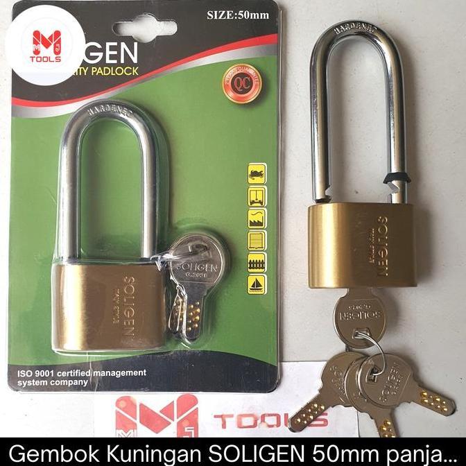 Ready Gembok Kuningan SOLIGEN 50mm Panjang Per - SOLIGEN Brass Padlock - SOLIGEN Gembok Kuningan - G