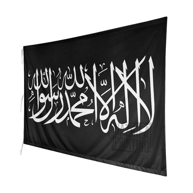 Nazhifa Printing - Bendera Tauhid Kecil dan Bendera Tauhid Besar Bahan Satin Peles