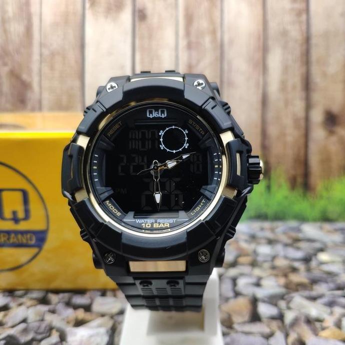 Q&Q QQ QnQ Analog Digital Jam Tangan Pria Karet GW80J001Y Original