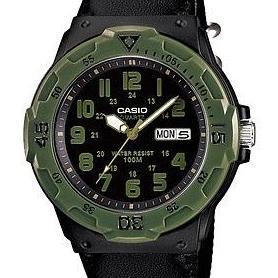 Casio Analog Jam Tangan Pria Canvas Hitam MRW-200HB-1B Original