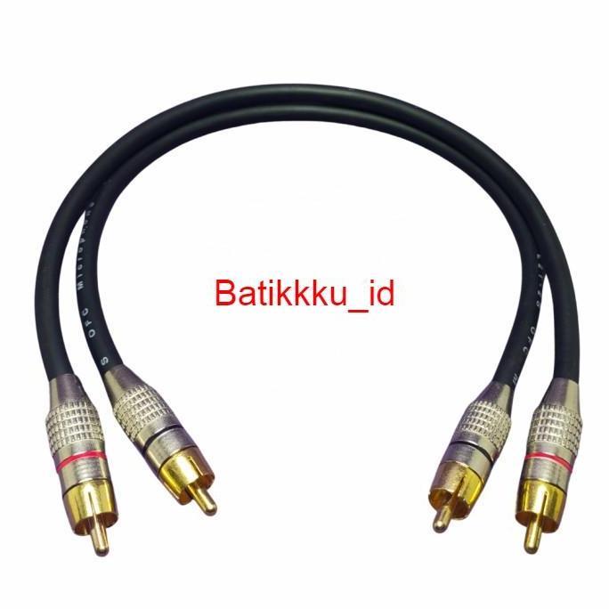 Kabel Jack Audio Canare 2 RCA To 2 RCA 1 Set Jek Jak Jeck Mixet to Amp
