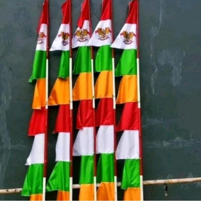 Bendera umbul umbul merah putih warna warni umbul umbul kain gergaji