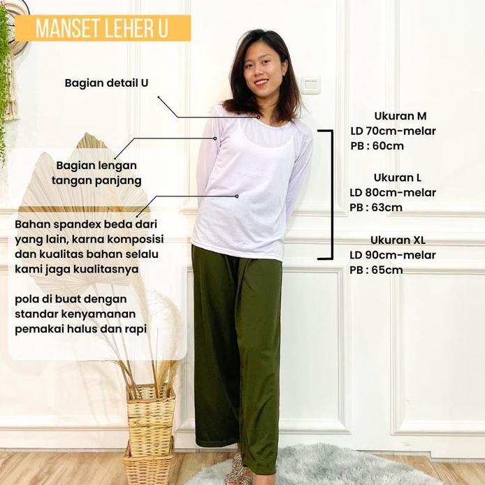 Manset Kaos Panjang Dalaman Baju L Manset Wanita Musliman Grosir Bahan Spandek Adem Nyaman Menyerap 